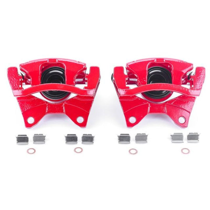 PowerStop Red Brake Calipers - Rear, Dodge Nitro / Jeep Wrangler / Liberty 2007-2018, Pair with Brackets