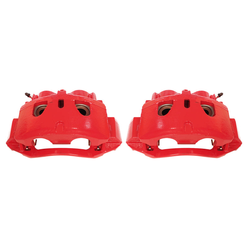 PowerStop Red Brake Calipers - Chevrolet Silverado 2500 HD 2011-2021 - Front - With Brackets - Pair