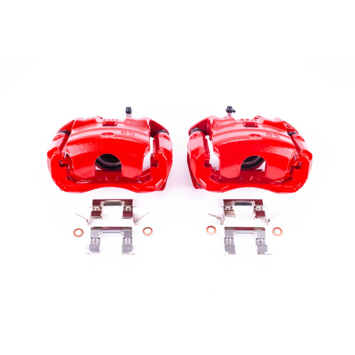 PowerStop Red Brake Calipers - Front, Nissan Juke / Sentra 2011-2019, Pair with Brackets, view 2