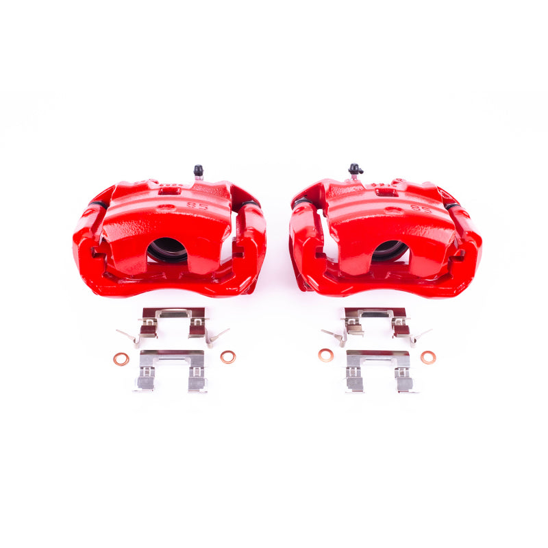 PowerStop Red Brake Calipers - Front, Nissan Juke / Sentra 2011-2019, Pair with Brackets, view 2