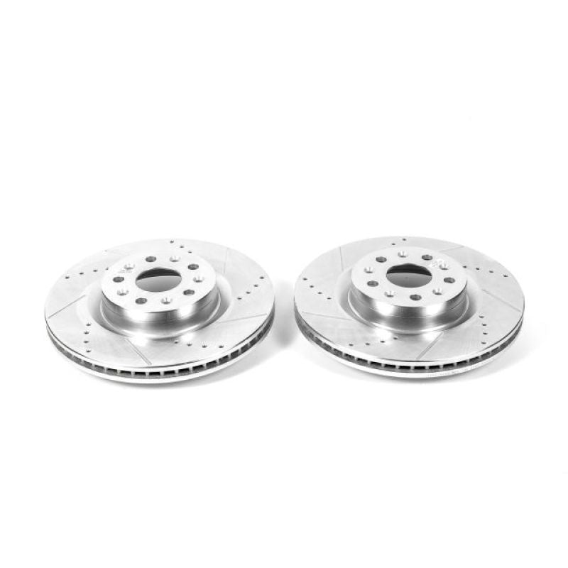PowerStop Slotted & dimpled sport rotor - Front Cadillac CTS, CT6, Chevrolet Camaro (2014-2024)