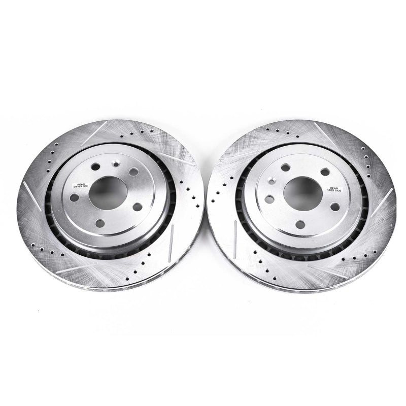 PowerStop Slotted & dimpled sport rotor - Rear Cadillac ATS, Chevrolet Camaro (2016-2024)