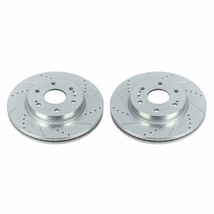 PowerStop Slotted & dimpled sport rotor - Front GMC Sierra 1500, Chevrolet Silverado 1500, Silverado 1500 LTD (2019-2025)