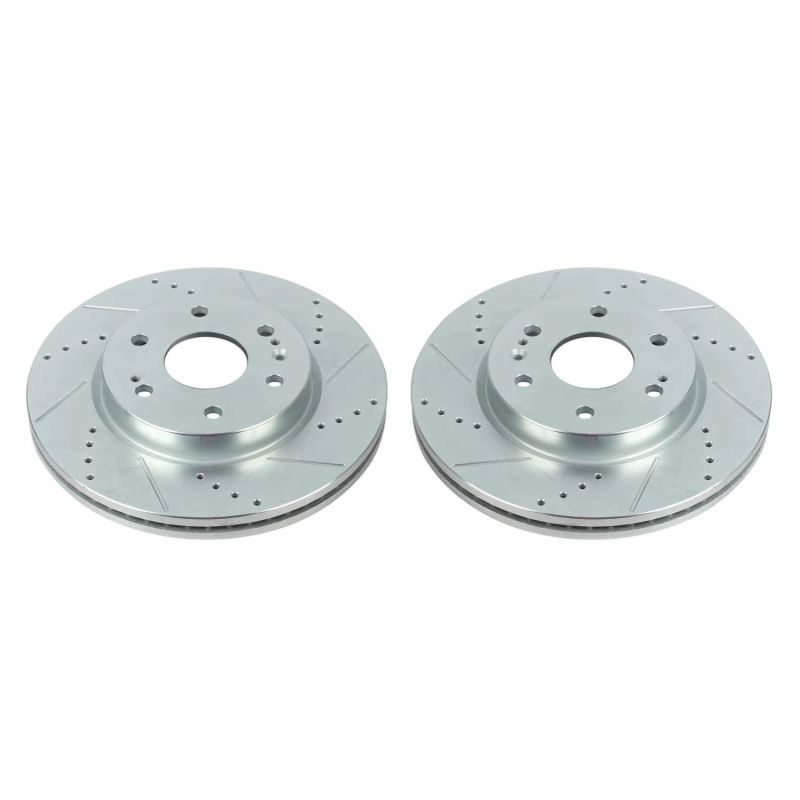 PowerStop Slotted & dimpled sport rotor - Front GMC Sierra 1500, Chevrolet Silverado 1500, Silverado 1500 LTD (2019-2025)