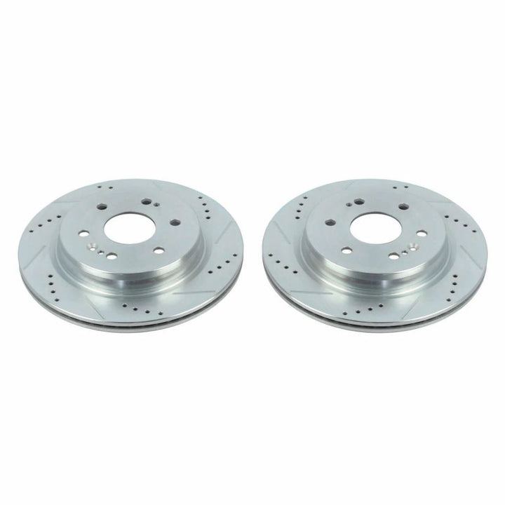 PowerStop Slotted & dimpled sport rotor - Rear GMC Sierra 1500, Chevrolet Silverado 1500, Silverado 1500 LTD (2019-2024)