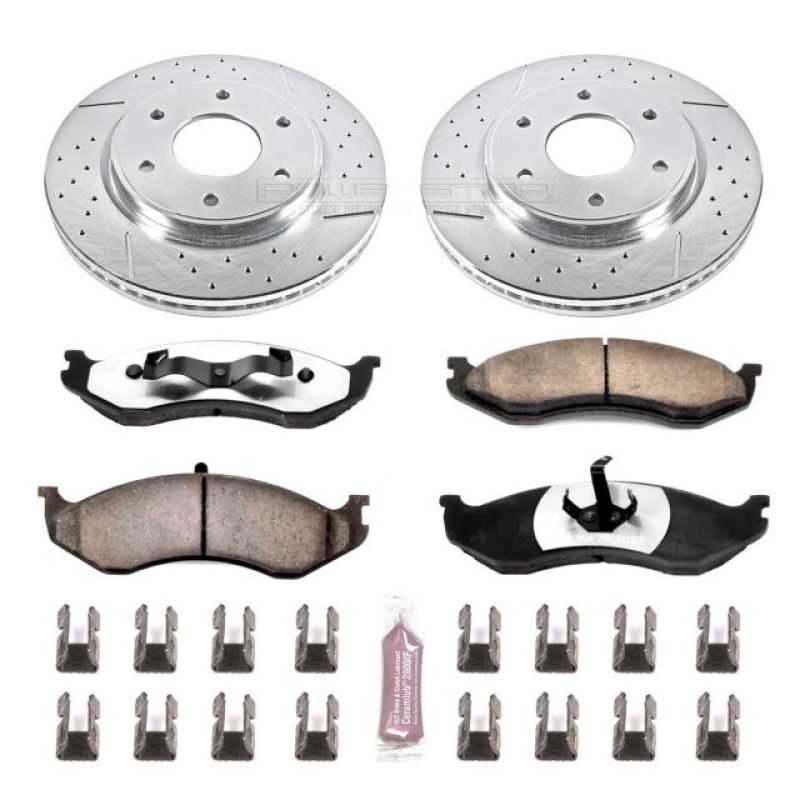 PowerStop Z36 Truck & Tow Front Brake Kit - Jeep Cherokee 1990-1999