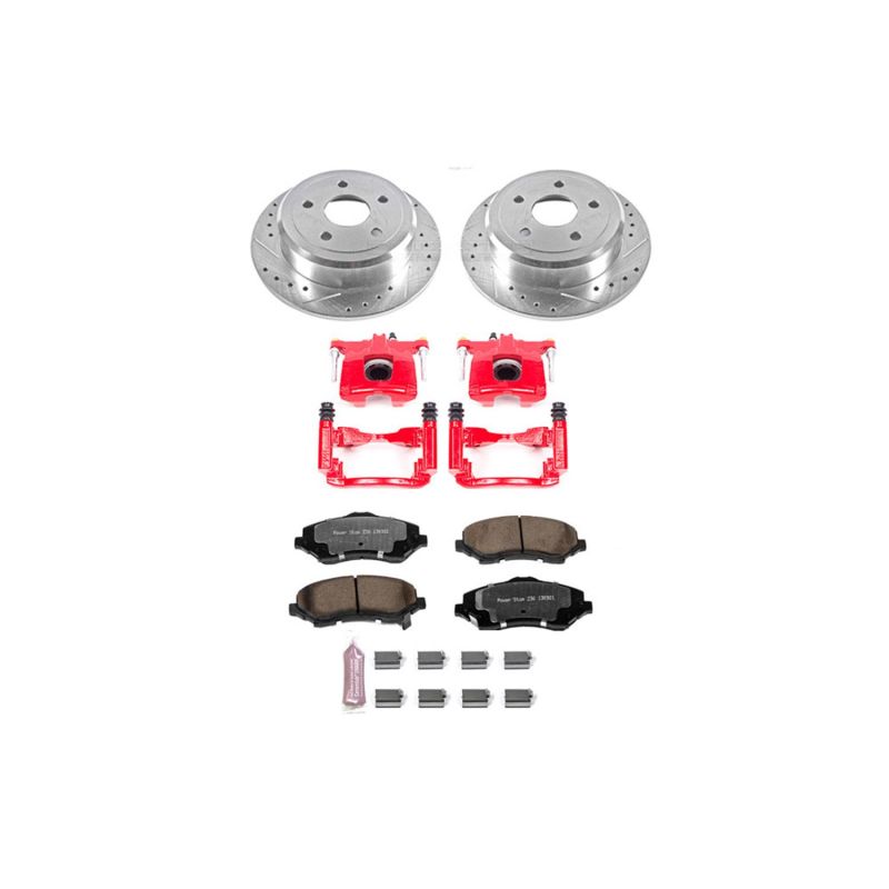 PowerStop Z36 Truck & Tow Rear Brake Kit w/ Red Calipers - Jeep Wrangler 2007-2018