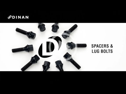 Dinan Cone Seat Lug Bolts - M12x1.5, 50mm - Black - 10 Pack video: Dinan 5x120 Wheel Spacers & Lug Bolts