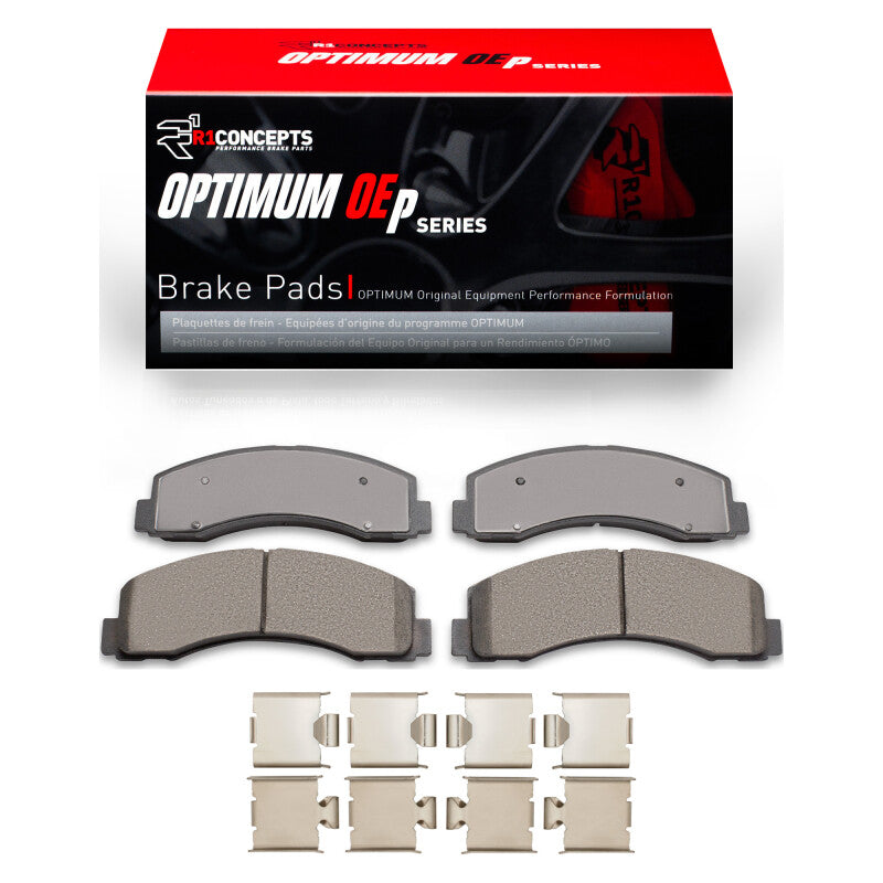 R1 Concepts Optimum OEp Front Brake Pads - Ford F-150, Expedition, Lincoln Navigator (2010-2021) w/ Hardware