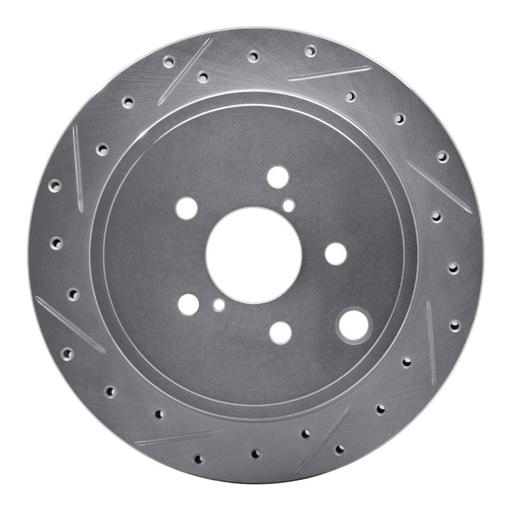 R1 Concepts Rear Left Drilled & Slotted Brake Rotor - Scion FR-S / Subaru BRZ / Toyota 86 2013-2025 - Silver