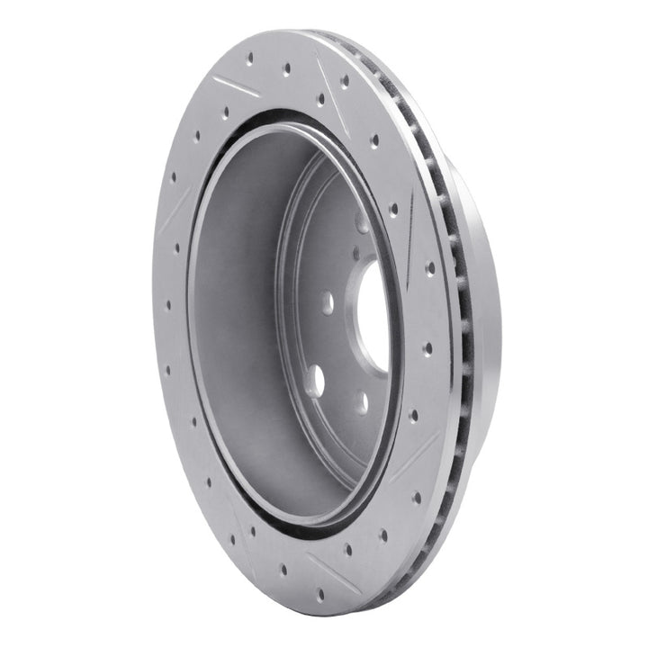 R1 Concepts Rear Left Drilled & Slotted Brake Rotor - Scion FR-S / Subaru BRZ / Toyota 86 2013-2025 - Silver, view 3