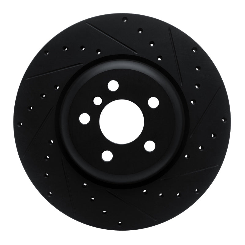 R1 Rear Right Drilled & Slotted Brake Rotor - BMW 330i, 530i, Toyota GR Supra 2016-2026 - Black