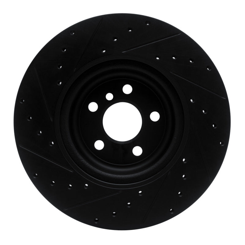 R1 Rear Right Drilled & Slotted Brake Rotor - BMW 330i, 530i, Toyota GR Supra 2016-2026 - Black, view 4