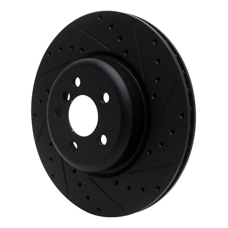 R1 Rear Right Drilled & Slotted Brake Rotor - BMW 330i, 530i, Toyota GR Supra 2016-2026 - Black, view 5