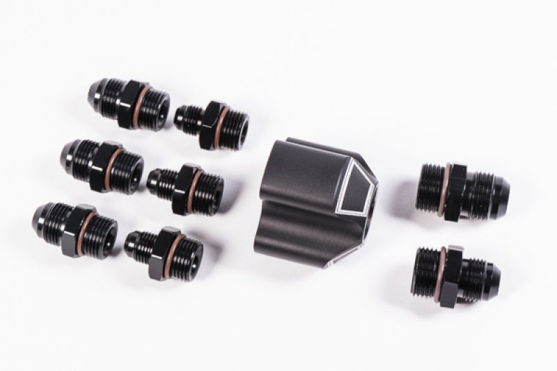 Radium Engineering 3 Into 1 Distribution Block - With Fittings