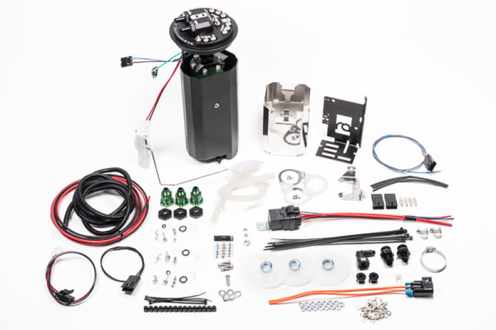 Radium Engineering Fuel Hanger Surge Tank - Nissan R32 GT-R - Walbro GSS342 / AEM 50-1200 (Pumps Not Included)
