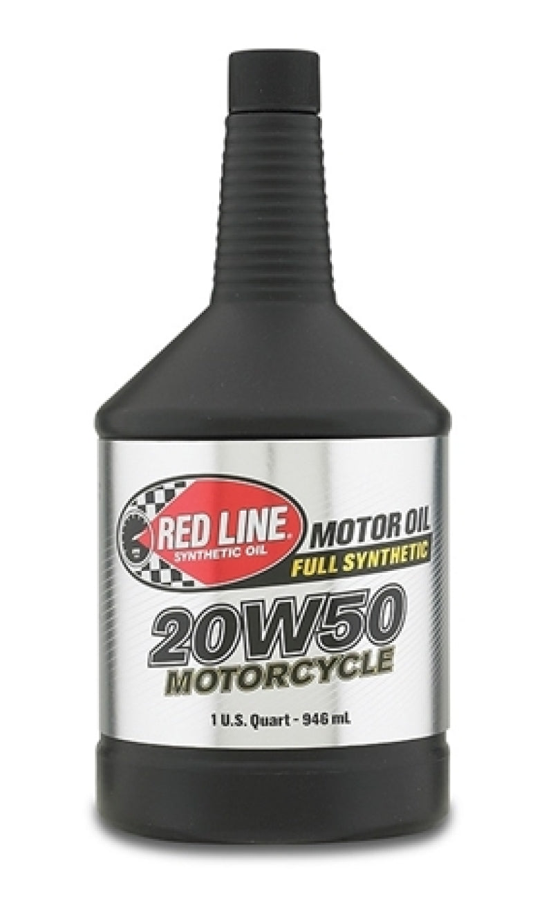 Red Line 20W50 Motorcycle Synthetic Motor Oil - Quart - 12 Pack