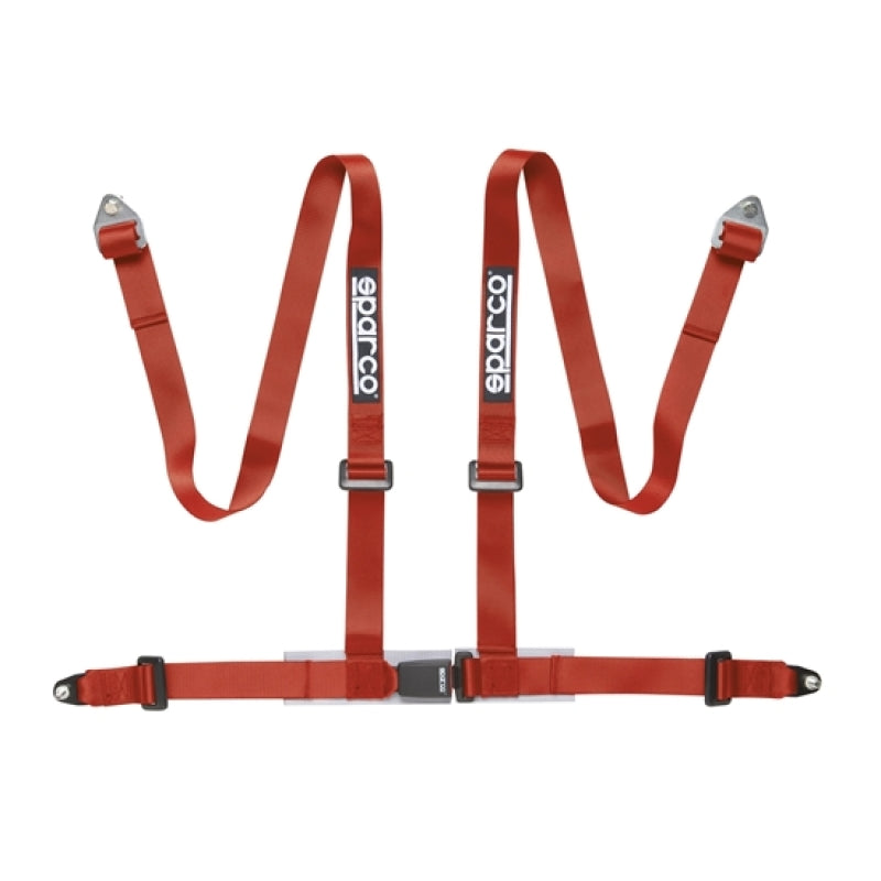 Sparco 4-Point 2in Bolt-In Racing Harness - Red