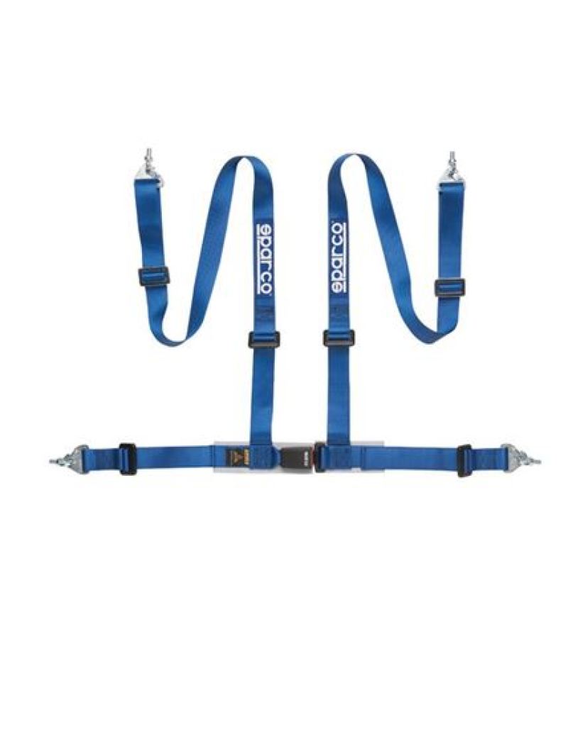 Sparco 4-Point 2in Snap-In Racing Harness - Blue