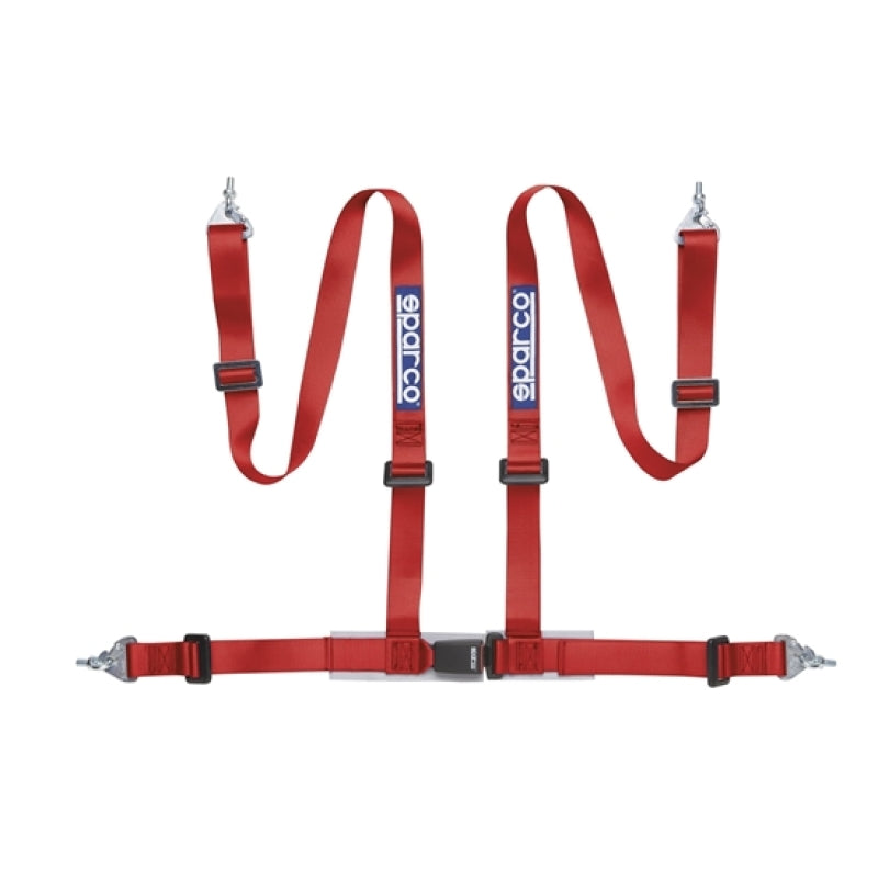 Sparco 4-Point 2in Snap-In Racing Harness - Red