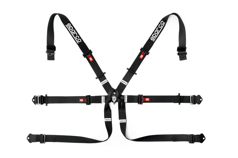 Sparco 6-Point Formula Racing Harness - 2in - Black