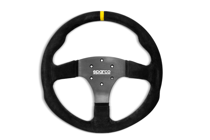Sparco R330B Suede Steering Wheel 330mm - Black - w/ Push Buttons