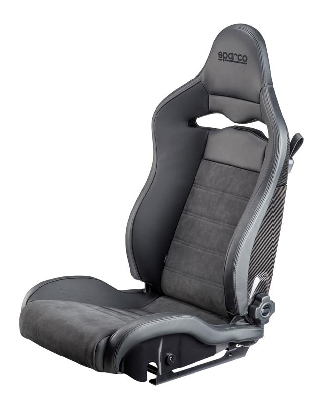 Sparco SPX Leather/Alcantara Reclinable Seat - Black Right