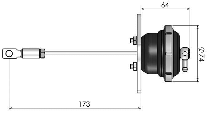 Turbosmart IWG75 Internal Wastegate Actuator - Mitsubishi Lancer Evolution X, 24 PSI, Black, view 5