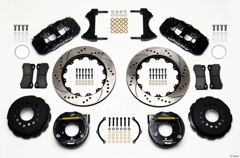 Wilwood AERO4 Rear BBK 14.00in - Ford Mustang 2005-2014 - Drilled (Parking Brake)