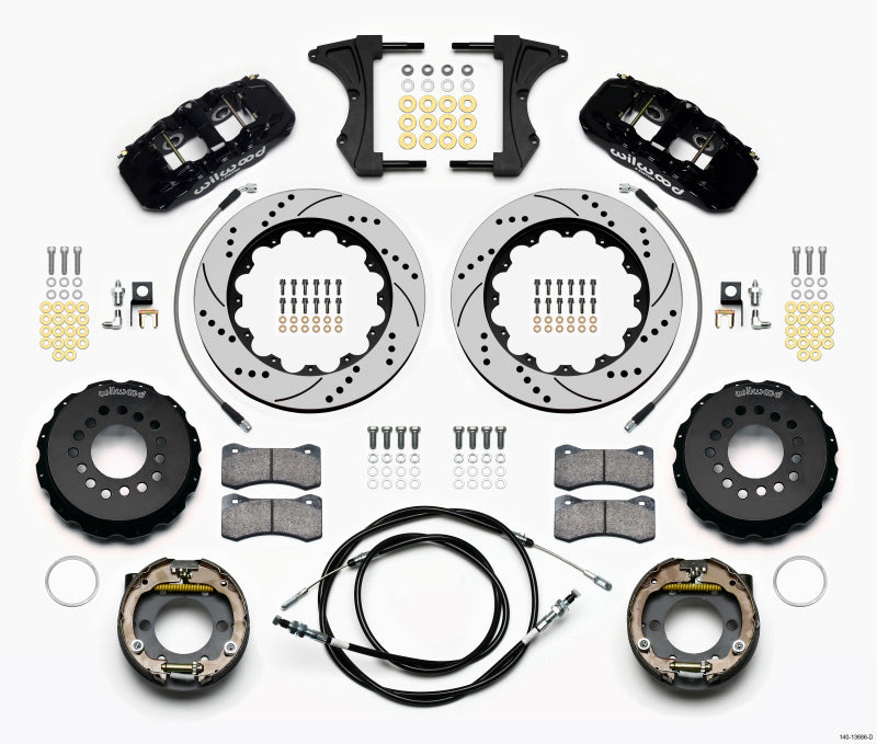 Wilwood AERO4 Rear BBK 14.00in - Ford Mustang 2005-2014 - Drilled (BMR Suspension)