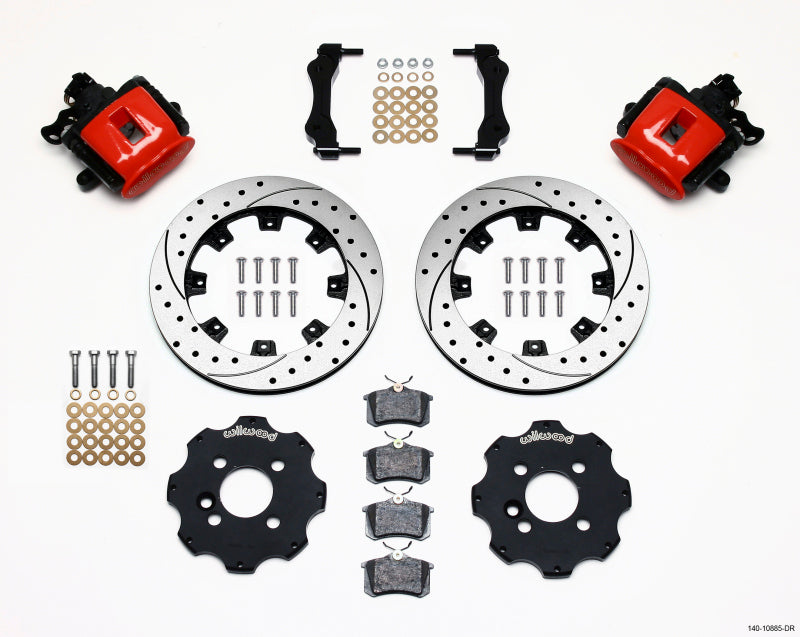 Wilwood Combination Parking Brake 11.75in Drilled Rear Kit - Mini Cooper 2007-2015 - Red