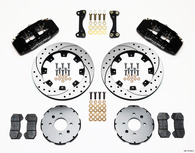 Wilwood DynaPro 6 12.19in Drilled Front Big Brake Hat Kit - Honda Civic, CRX, del Sol 1988-2000 (240mm Disc)