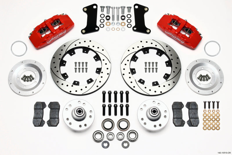 Wilwood DynaPro 6 12.19in Drilled Red Front Big Brake Hub Kit - Chevrolet Camaro / Chevelle / Pontiac GTO 1964-1974
