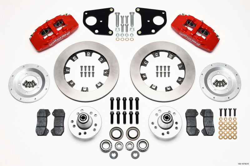 Wilwood DynaPro 6 12.19in Red Front Big Brake Hub Kit - Dodge Charger, Challenger, Plymouth Road Runner 1966-1972 (Drum Spindle)