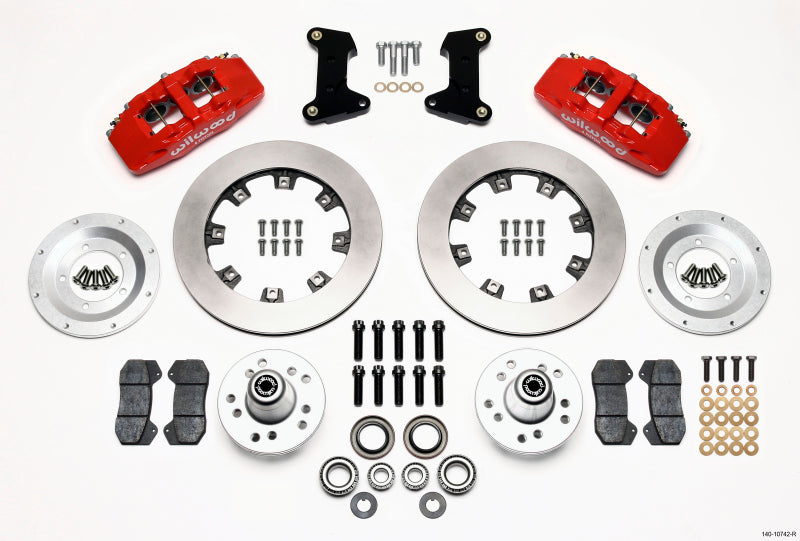 Wilwood DynaPro 6 12.19in Red Front Big Brake Hub Kit - Ford Mustang II, Pinto 1975-1980 (Disc Spindle)