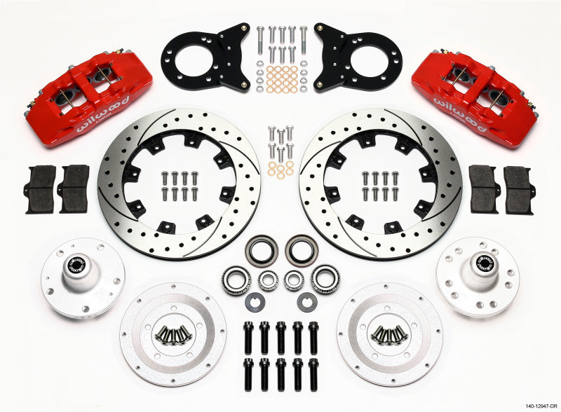 Wilwood Dynapro 6 Front BBK 12.19in - Ford Mustang / Mercury Cougar 1964-1970 - Drilled, Red