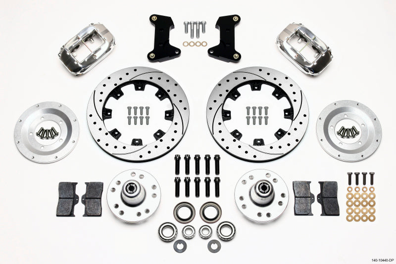 Wilwood Forged Dynalite 12.19in Drilled Polished Front Big Brake Kit - Ford Mustang II, Pinto 1975-1980 (Disc Spindle)