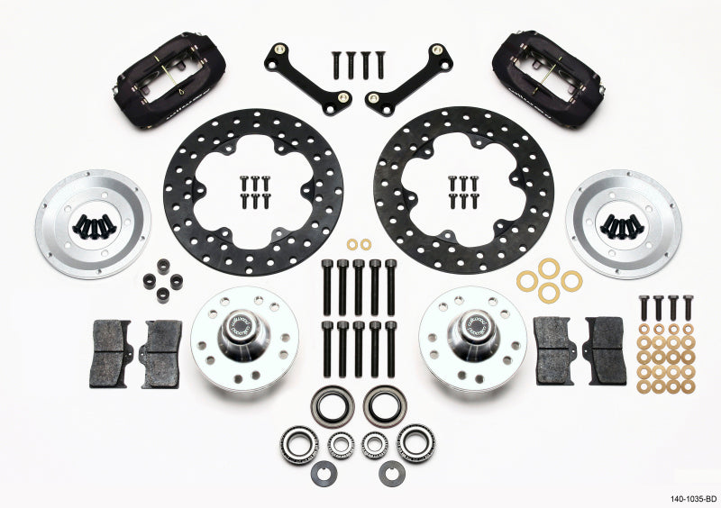 Wilwood Forged Dynalite Black Drilled Front Drag Brake Kit - Chevrolet Camaro, Pontiac Firebird 1982-1992
