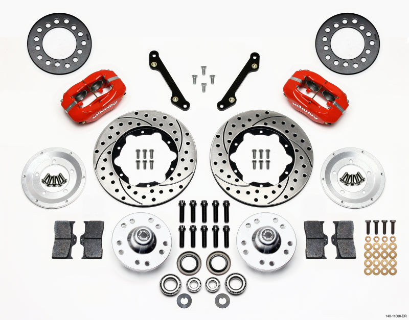 Wilwood Forged Dynalite Front BBK 11.00in - Chevrolet Camaro / Caprice / Pontiac Firebird 1979-1990 - Drilled, Red