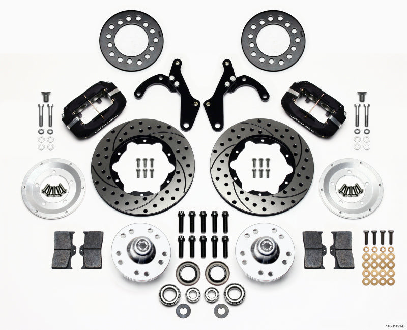 Wilwood Forged Dynalite Front BBK 11.00in - Chevrolet Bel Air 1955-1957 - Drilled