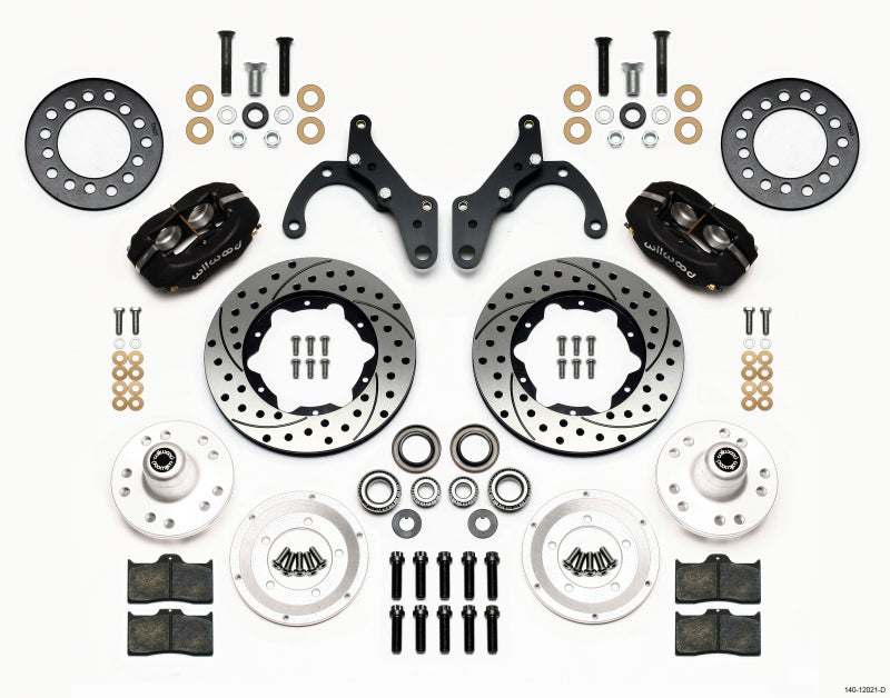 Wilwood Forged Dynalite Front BBK 11.00in - Chevrolet Impala, Bel Air 1965-1968 - Drilled
