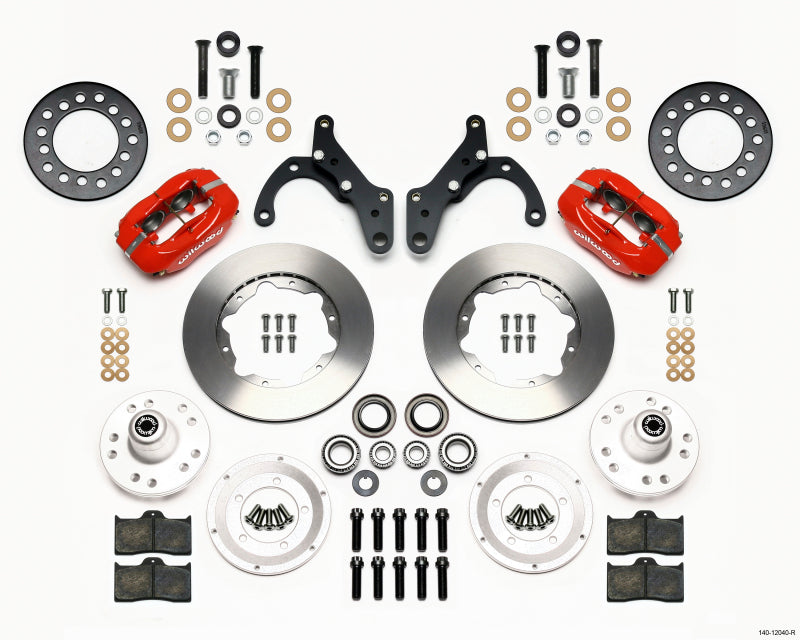 Wilwood Forged Dynalite Front BBK 11.00in - Chevrolet Corvette, Impala 1969-1982 - Red