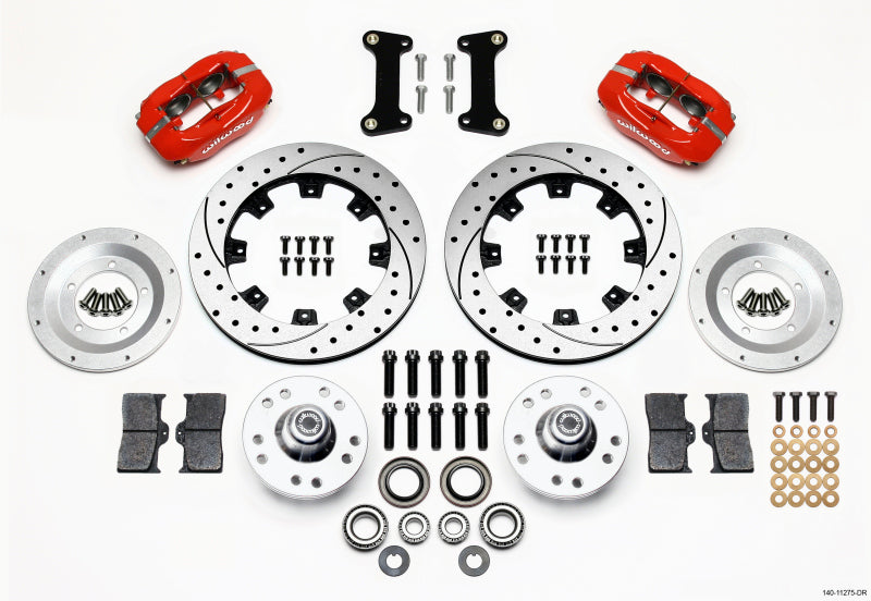 Wilwood Forged Dynalite Front BBK 12.19in - Chevrolet Camaro, Pontiac Firebird 1982-1992 - Drilled - Red