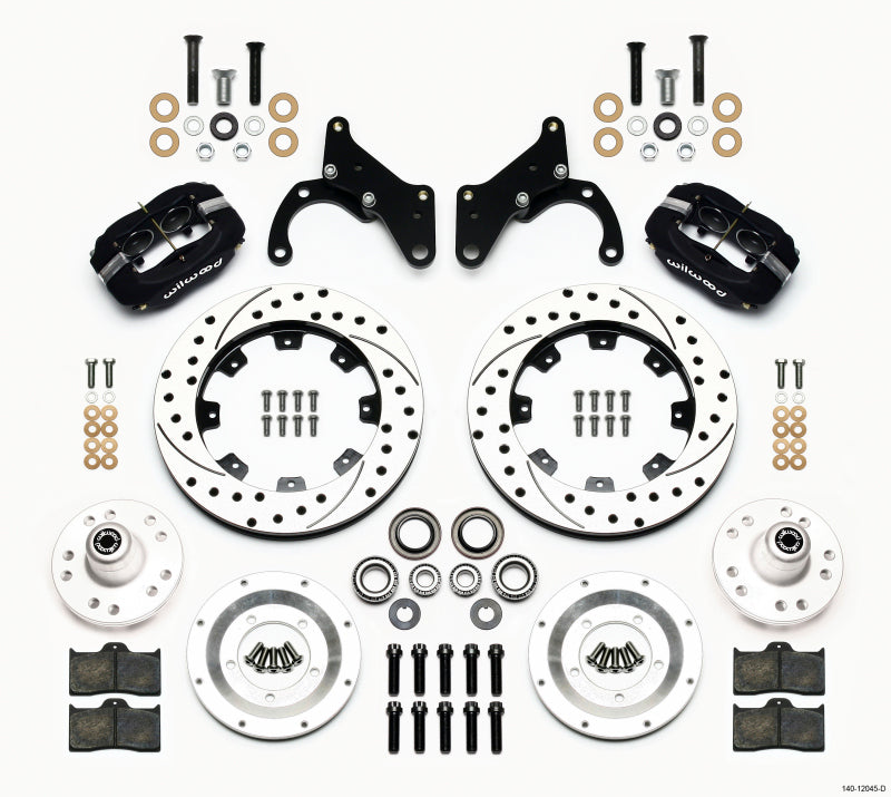 Wilwood Forged Dynalite Front BBK 12.19in - Chevrolet Corvette, Impala 1969-1982 - Drilled