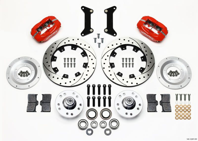 Wilwood Forged Dynalite Front BBK 12.19in - Chevrolet El Camino / Monte Carlo / S10 1979-2002 - Drilled, Red