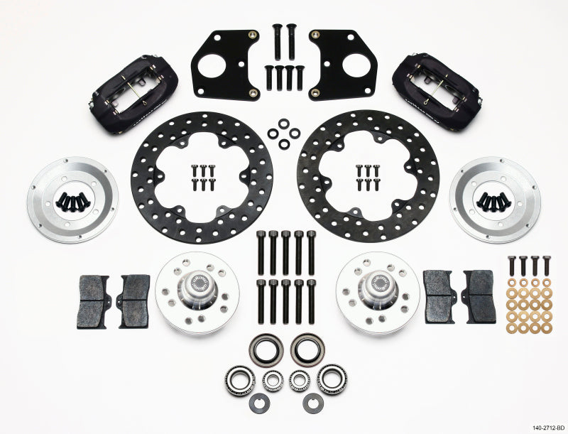 Wilwood Forged Dynalite Front BBK - Dodge / Plymouth A-Body 1960-1972 - Drilled, Black