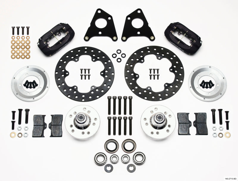 Wilwood Forged Dynalite Front BBK - Plymouth Duster, Dodge Dart 1965-1972 - Drilled - Black