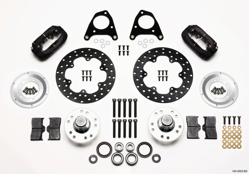 Wilwood Forged Dynalite Front BBK - Ford Mustang 1985-1993 - Drilled - Black