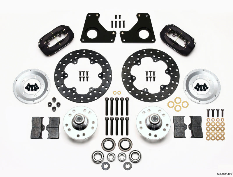 Wilwood Forged Dynalite Front Drag Brake Kit - Chevrolet El Camino / Monte Carlo / S10 1979-2002 - Drilled, Black