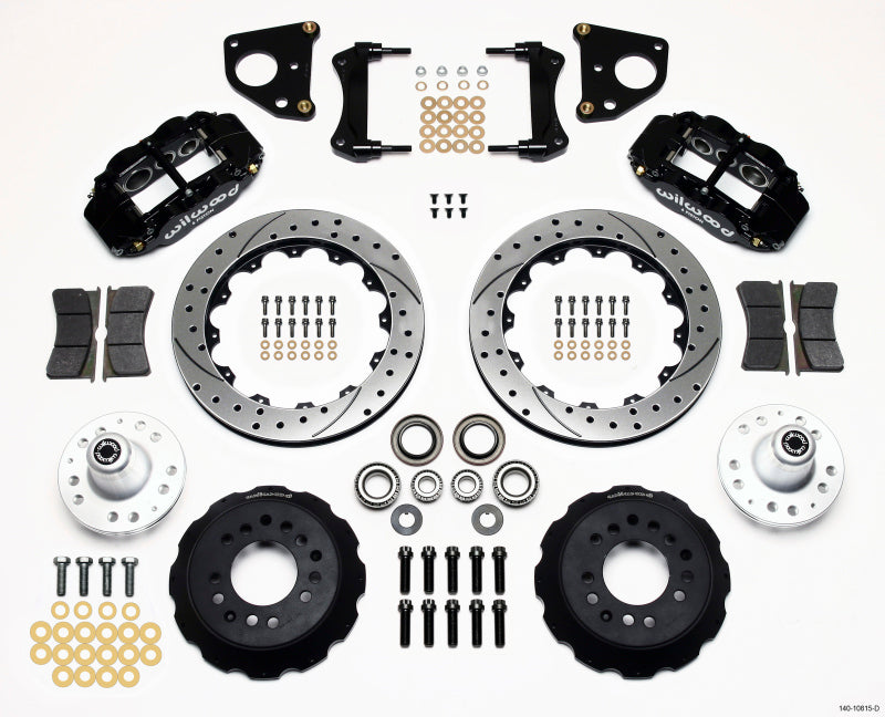 Wilwood Forged Narrow Superlite 6R 12.88in Drilled Front Big Brake Hub Kit - Dodge Charger, Challenger, Plymouth Road Runner 1966-1972 (Drum Spindle)